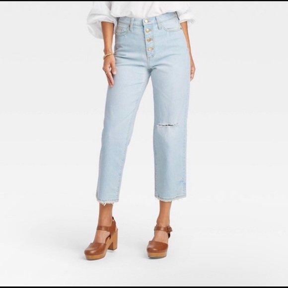 Universal Thread High Rise Vintage Straight Cropped Jeans Size 18W - Picture 1 of 13